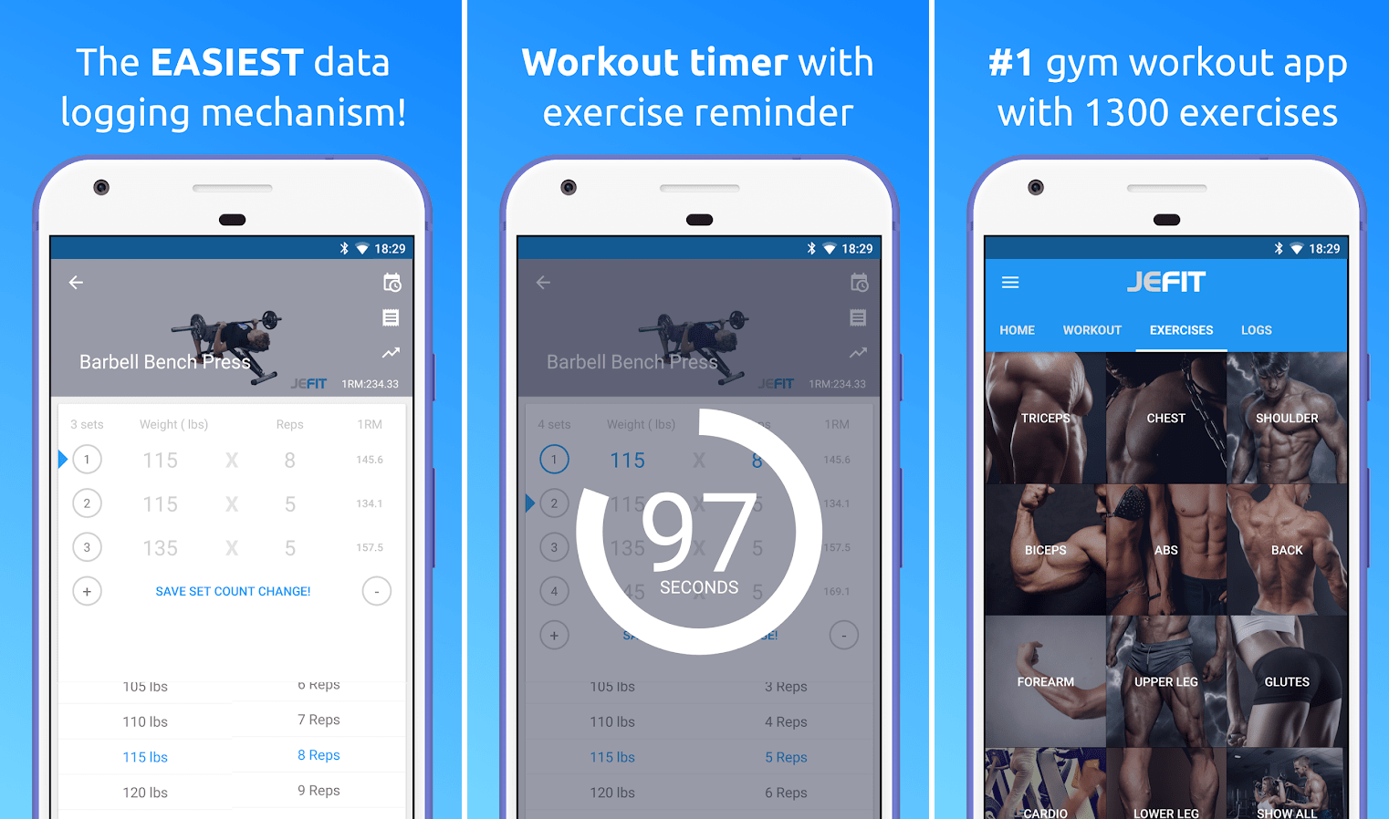 JEFIT Workout Tracker -Top 10 Best Workout Apps For Android – Download Now