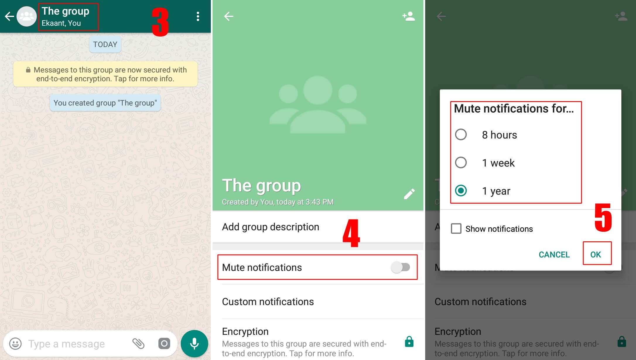 How to Mute WhatsApp Group on Android Phone - click on the details of that group, i.e. the name of that group