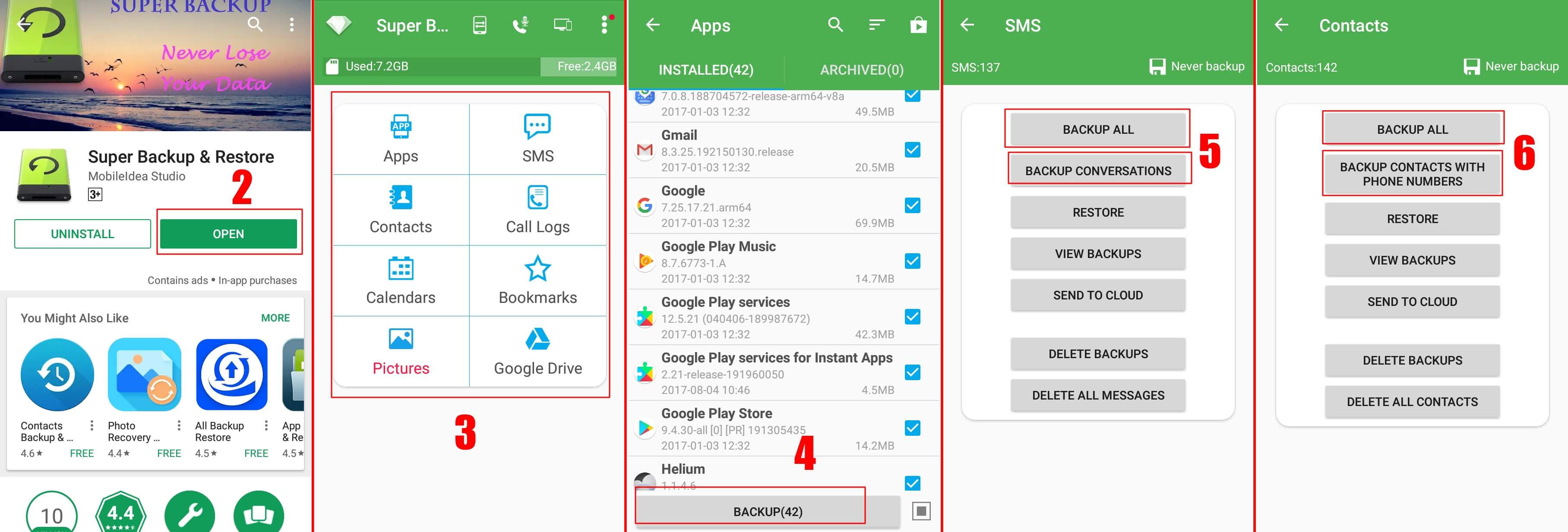 steps - How to Enable Backup and Restore Android Apps and Data