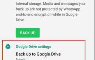 Google Drive settings section use following settings - How to Restore WhatsApp Backup From Google Drive