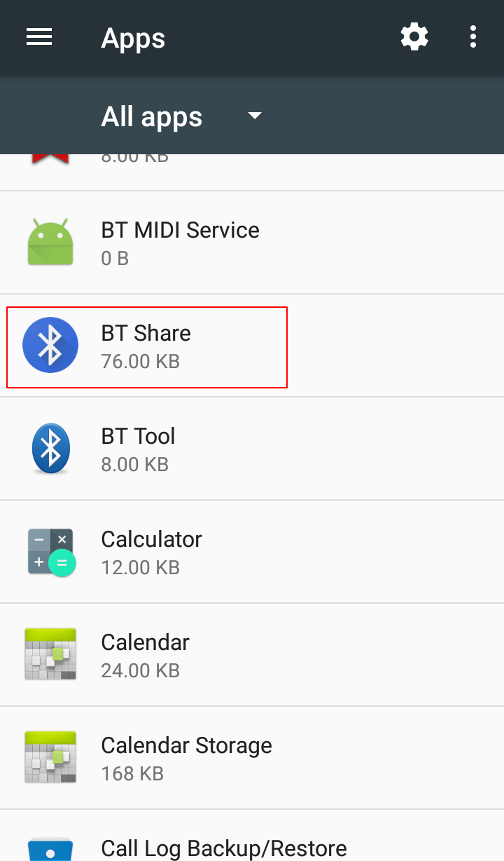Click on BT Share - How to Check Bluetooth Version on Your Android Phone