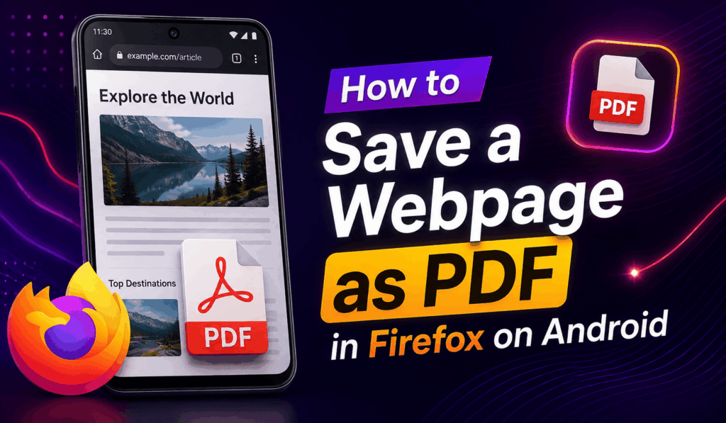 How to Save a Webpage as PDF in Firefox on Android 1 How to Save a Webpage as PDF in Firefox on Android